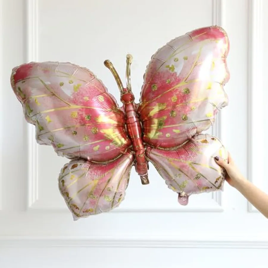 الربيع فراشة بالون قوس Kit137Pcs الباستيل الوردي الأخضر الذهب بالون جارلاند مع ثلاثية الأبعاد فراشة ملصق كبير فراشة احباط الكرة