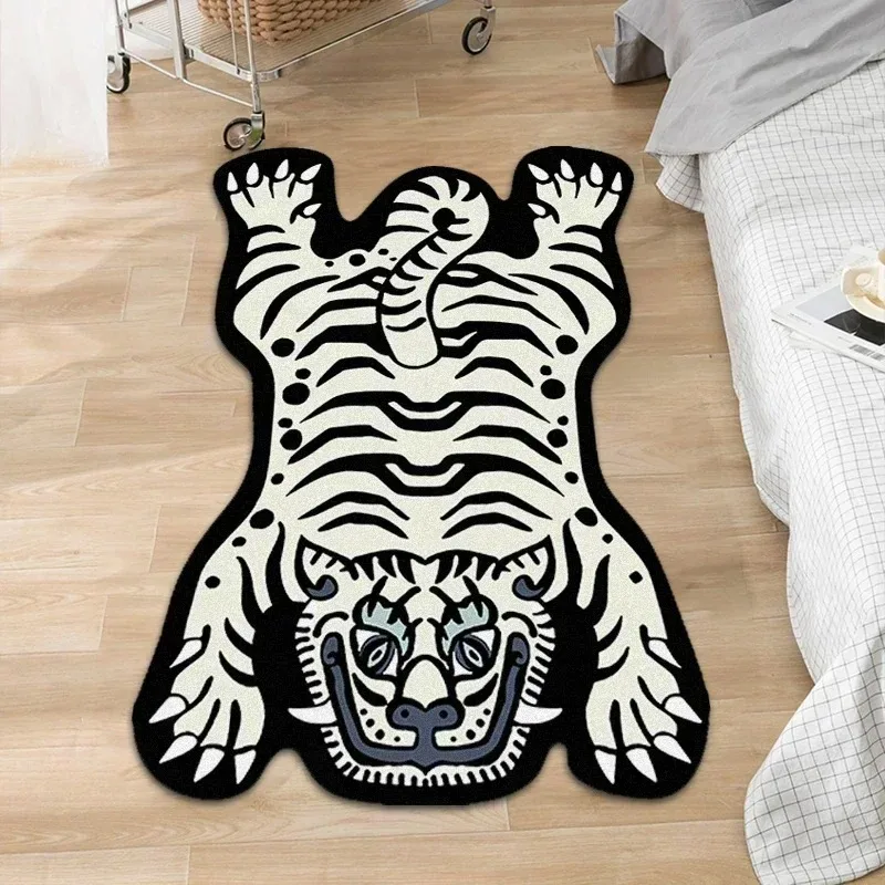 Bedroom Carpet Dirt-resistant Wear-resistant Living Room Rugs American Retro Tiger Interesting Pattern Home Decor Floor Mat 양탄자