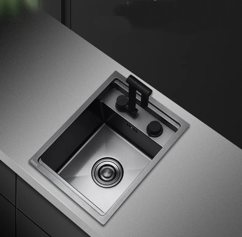 Factory Customizable 16g Hidden Undermount RV Kitchen Sink 304 Stainless Steel with Cover Four Holes Nano Surface Treatment - view 2