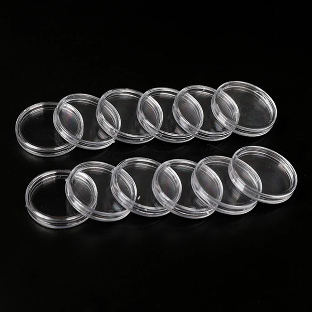 100 Clear Coin Storage Capsules Plastic Cases for 30mm Double Shell Flat Design for Unobstructed Front Back View
