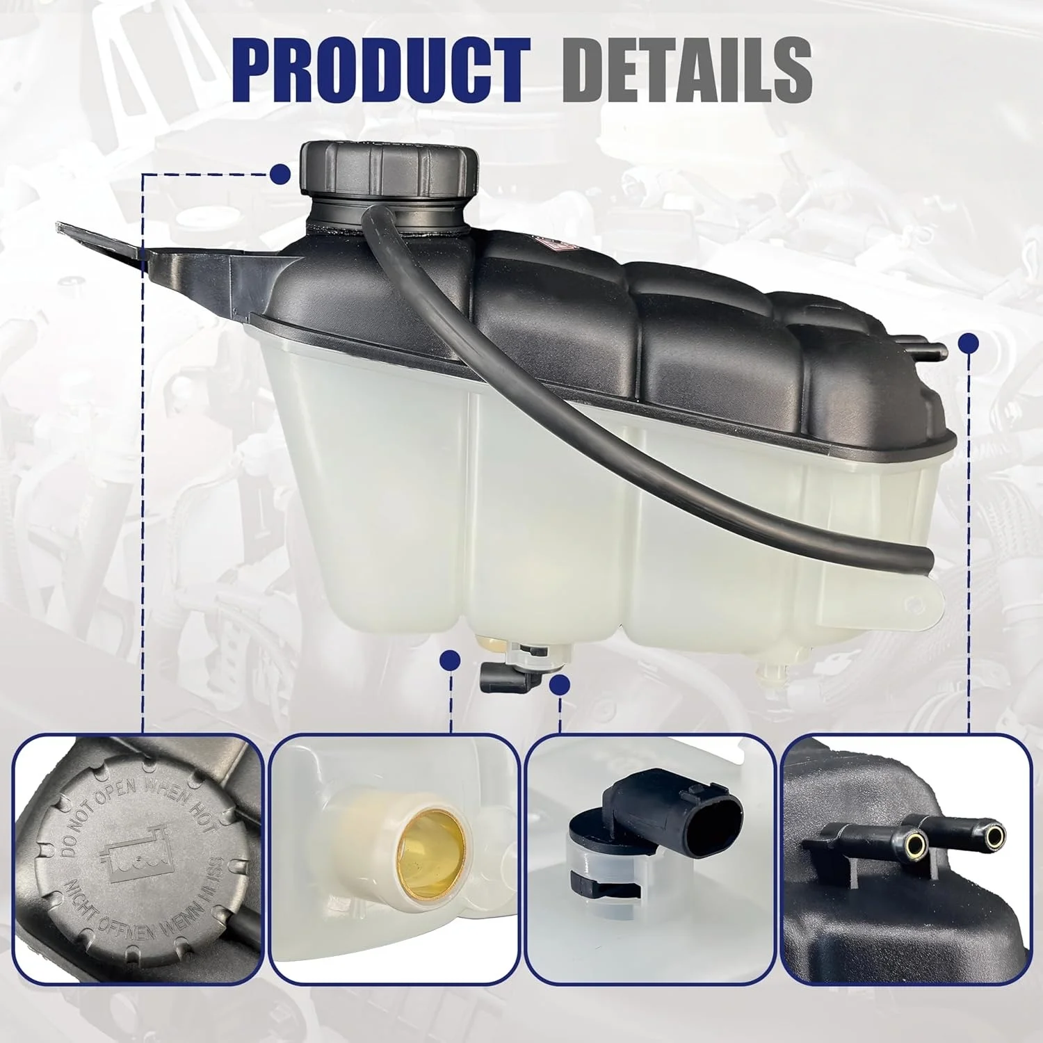 Coolant Reservoir Tank for Mercedes-Benz S/CL/G Class S350 S500 G550 G63 AMG Replace OE 603-633 2205000049