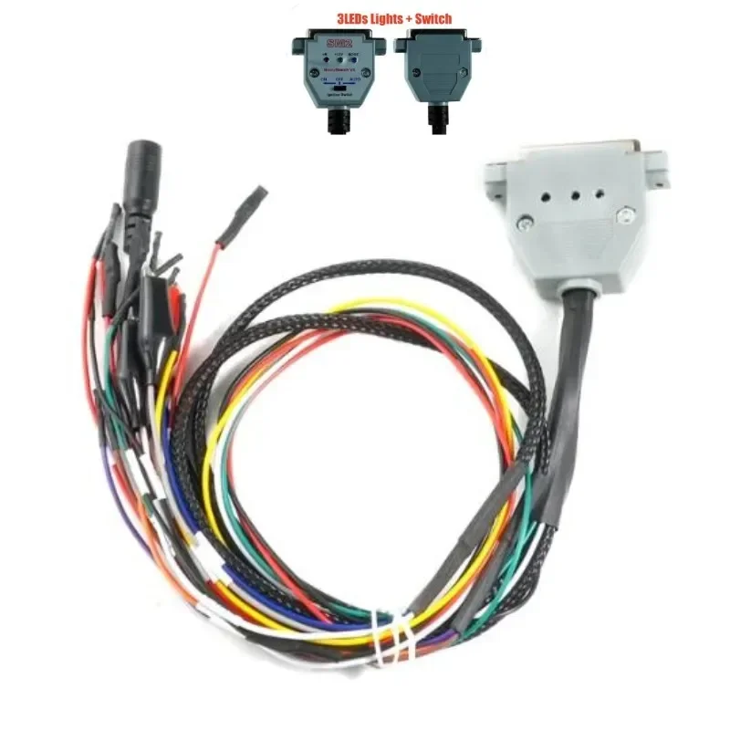 3 LED LIGHTS Boot Bench Cable DB25 ECU Bench Pinout Cable for PRO J2534 VCI Read and Write ECU BATT VCC KLINE CAN-L CAN-H