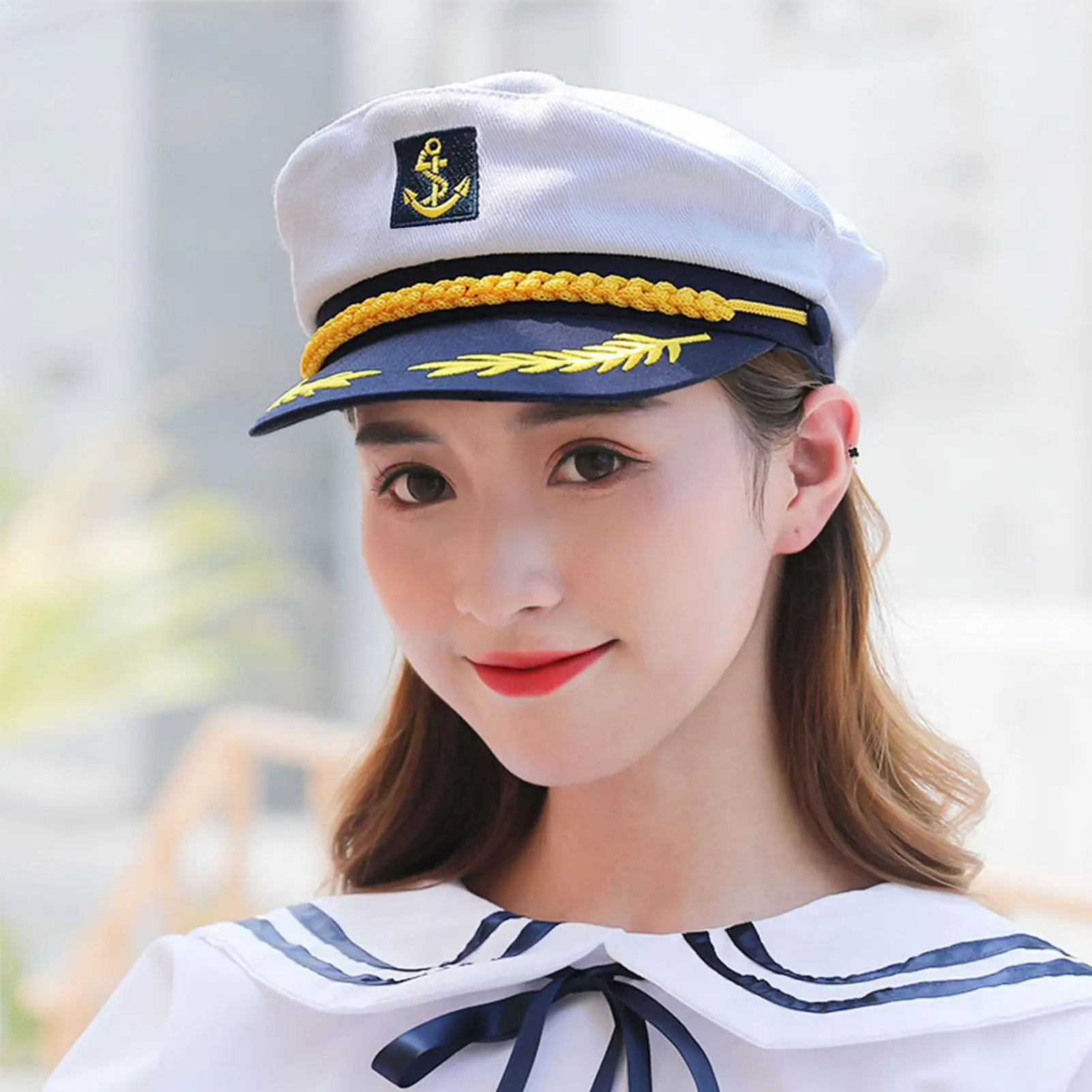 Erwachsener Yacht-Seemann-Kapitänshut, verstellbarer Partyhut für Herren und Damen, Make-up-Ball-Dressing, Marine, ausgezeichnetes, stilvolles Zubehör – Detail 2