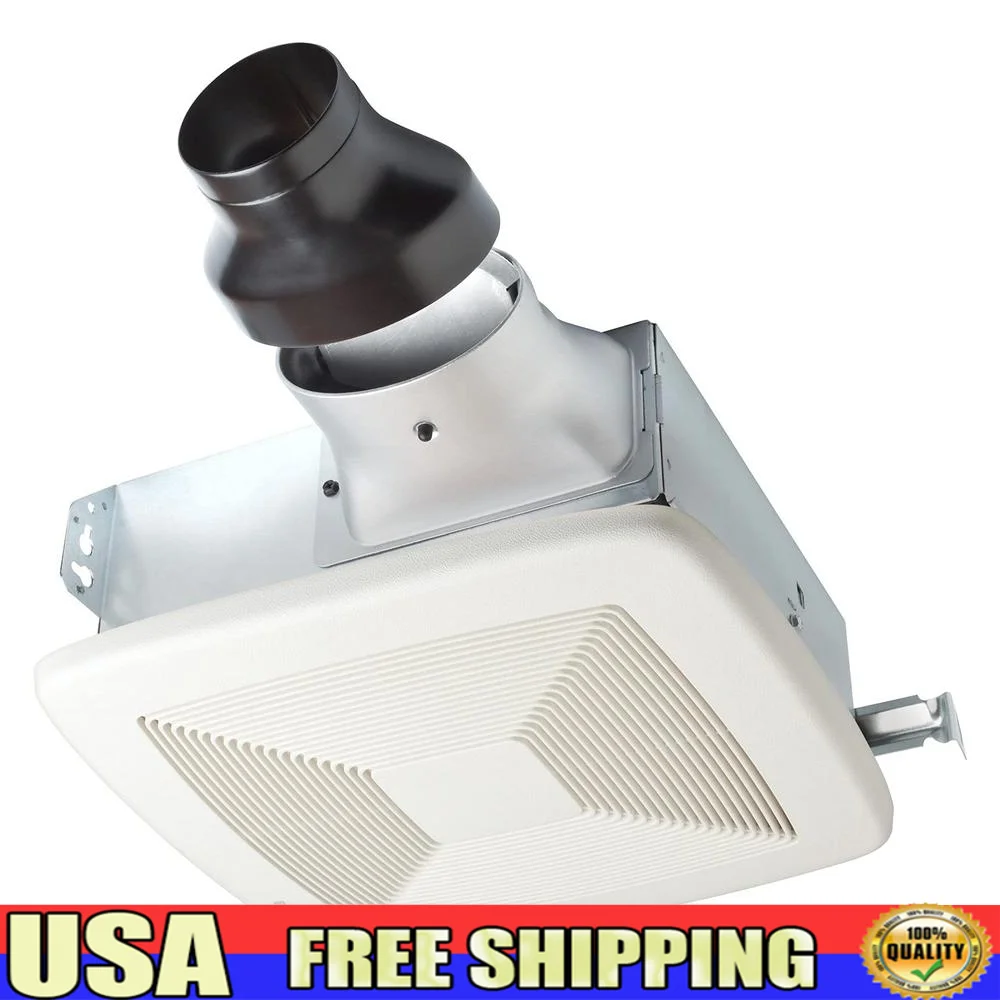 

Bathroom Ventilation Fan 80 CFM Low Profile Energy Star Certified White Steel Frame