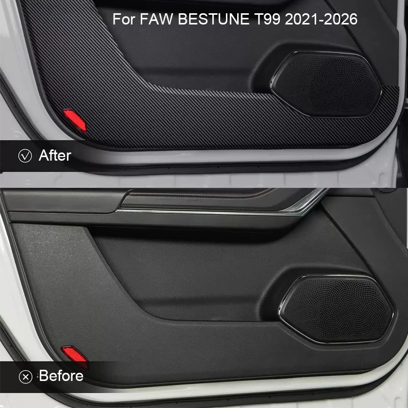 

Car B-Pillar Door Trunk Protect Sill Pad PU Leather For FAW BESTUNE T99 2021-2026 Anti-Kicks Mat Scratch Sticker Accessories