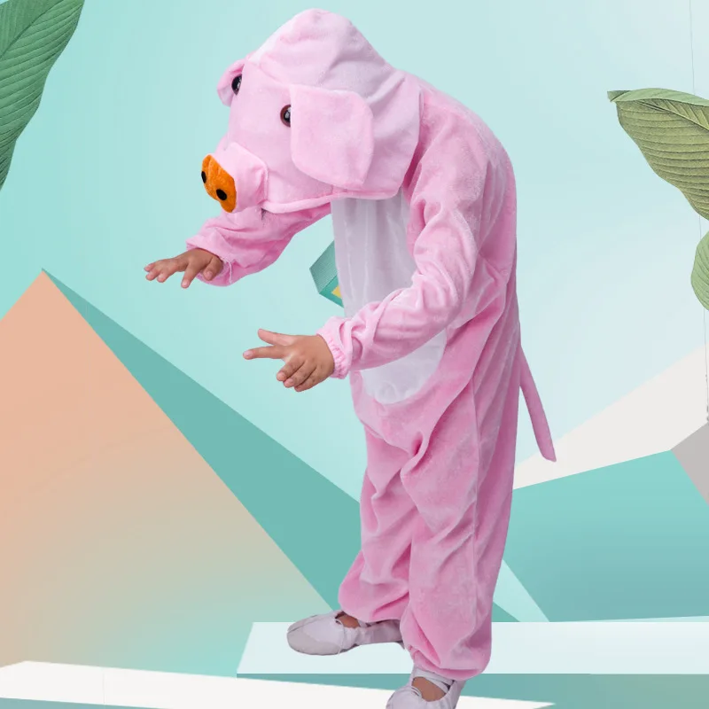 Little Pink Pig ropa de actuación de animales para niños, ropa de manga larga para jardín de infantes, manga corta