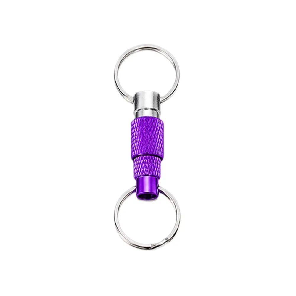 Double Headed Quick Release Keychain 360° Rotation Retractable Clip Pull Apart Buckle Mini Aluminum Alloy Detachable Keychain