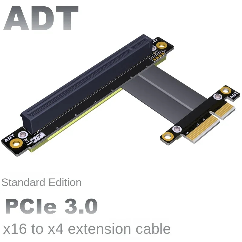 PCI-E x4 Extension Cable Conversion Cable x16 16x 4x PCIe3.0 High Speed Stable Steering Lengthening 1U