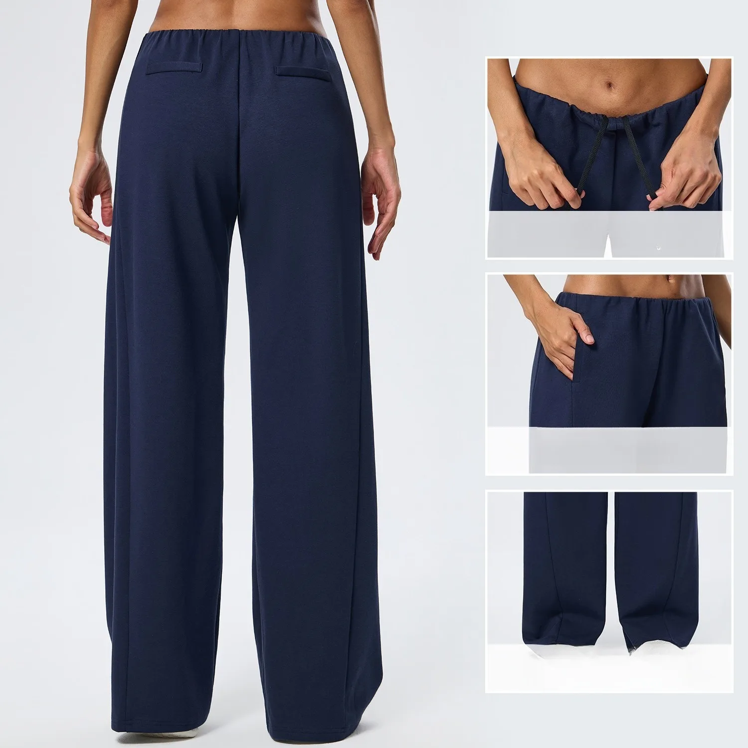 Women Warm High Waist Wide Leg Pants Loose Fit Sports Pants with Pockets Casual Gym Trousers