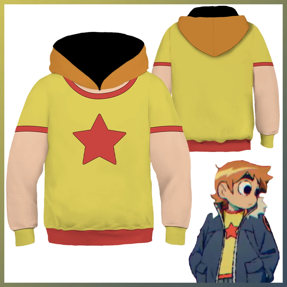 Kids Scott Cosplay Child Boys Fantasy Hoodie Hooded Cartoon Cartoon Scott Cosplay Takes Off Disguise Sweatshirt Pullover Costume