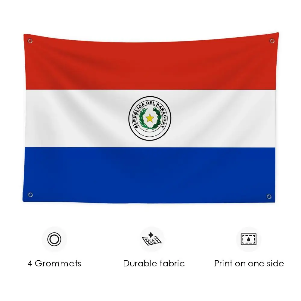 

Paraguay Flag Flags 3x5 Ft Custom Banner For Garage Door Room Decor Wall Out Decoration With Metal Buckle