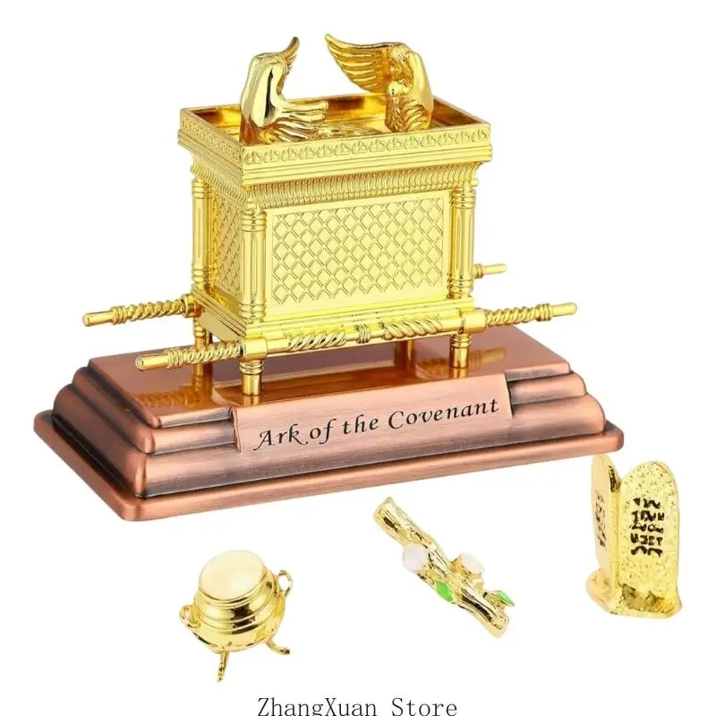 Elegant Israeli Home Cabinet Mini Ark of the Covenant Replicas Model Historic Religious Statue Figurine for Home Spiritual