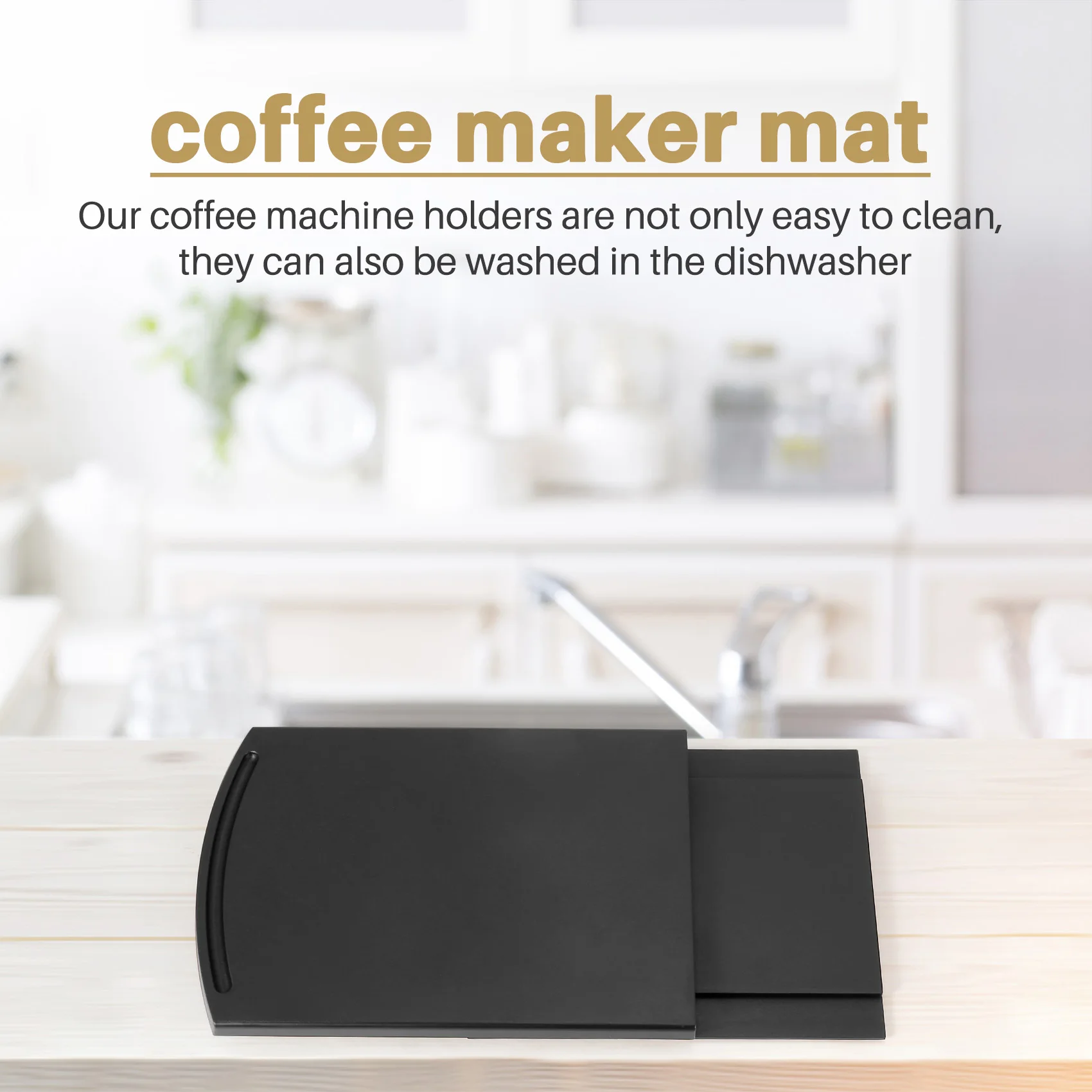 High-end Kitchen Sink Sliding Coffee Tray Mat, Under-Cabinet Equipment Coffee Machine Toaster Countertop Storage Moving Slider-B