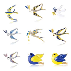 Peace Dove Ear of Wheat Brooches for Women Unisex Ukrainian Peace Pins Multi-color Available Casual Party Accessories Gifts