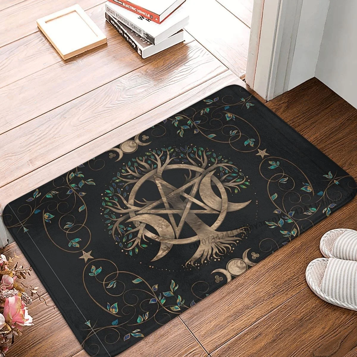 Bathroom Non-Slip Carpet Triple Moon Triple Goddess Gold Star And Moon Bedroom Mat Welcome Doormat Home Decor Rug