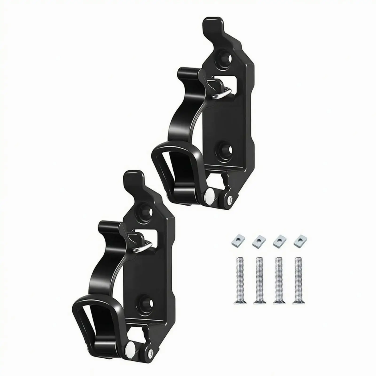 2 Pieces Mounting Brackets with Mounting Hardware Black Metal for Rough-Terrain Enthusiasts, Adventure Drivers, Utility Vehicles