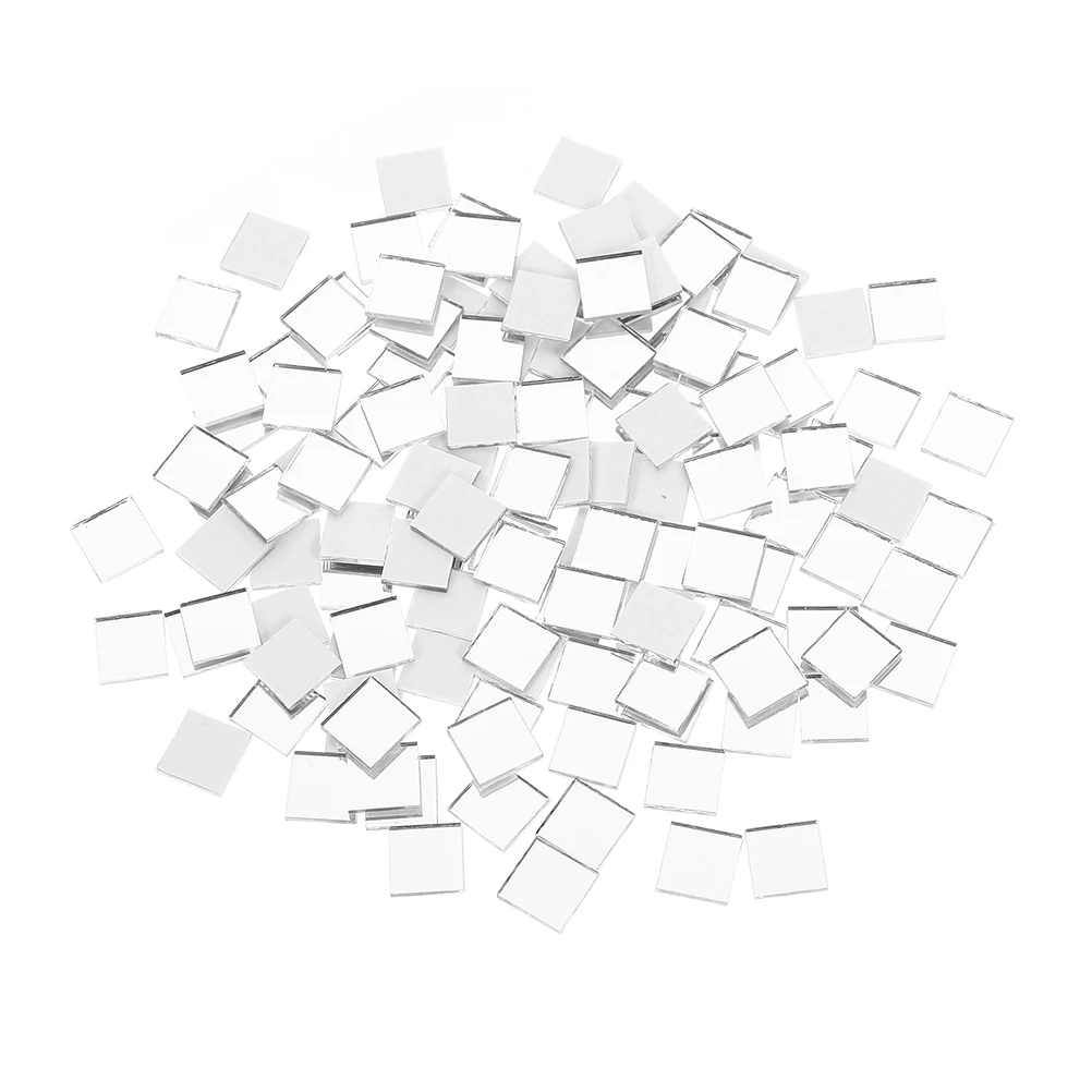 

100pcs Mirror Mosaic Tiles 1cm Self Adhesive Square Glossy Mirror Tile DIY Wall Decorative Pieces For Living Room Bedroom Office