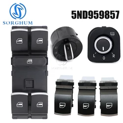 SORGHUM 5ND959857 Power Window Headlight Switch Control Button For VW Jetta Tiguan Golf GTI MK5 MK6 Passat B6 Seat Leon MK2 5ND