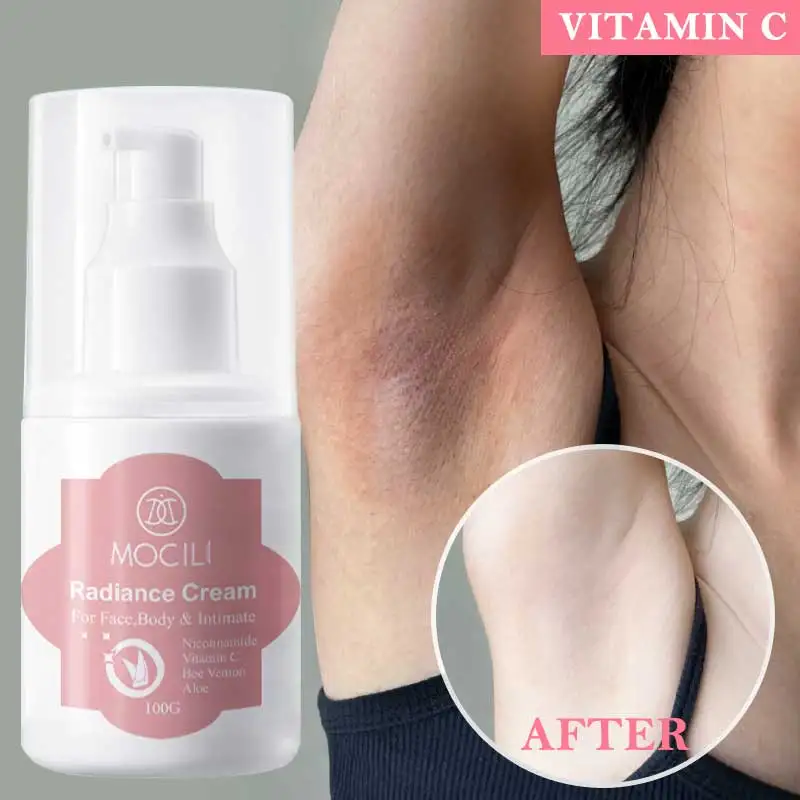 Crema blanqueadora de 100g para partes privadas, crema blanqueadora para axilas, blanquea los glúteos, la rodilla, ilumina la parte interior del muslo, partes íntimas, cuidado de la piel oscura