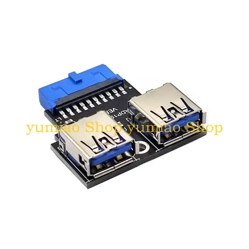 587B USB3.0 19 20 Pin Female to Dual USB3.0 A Female Motherboard Adapter Converter