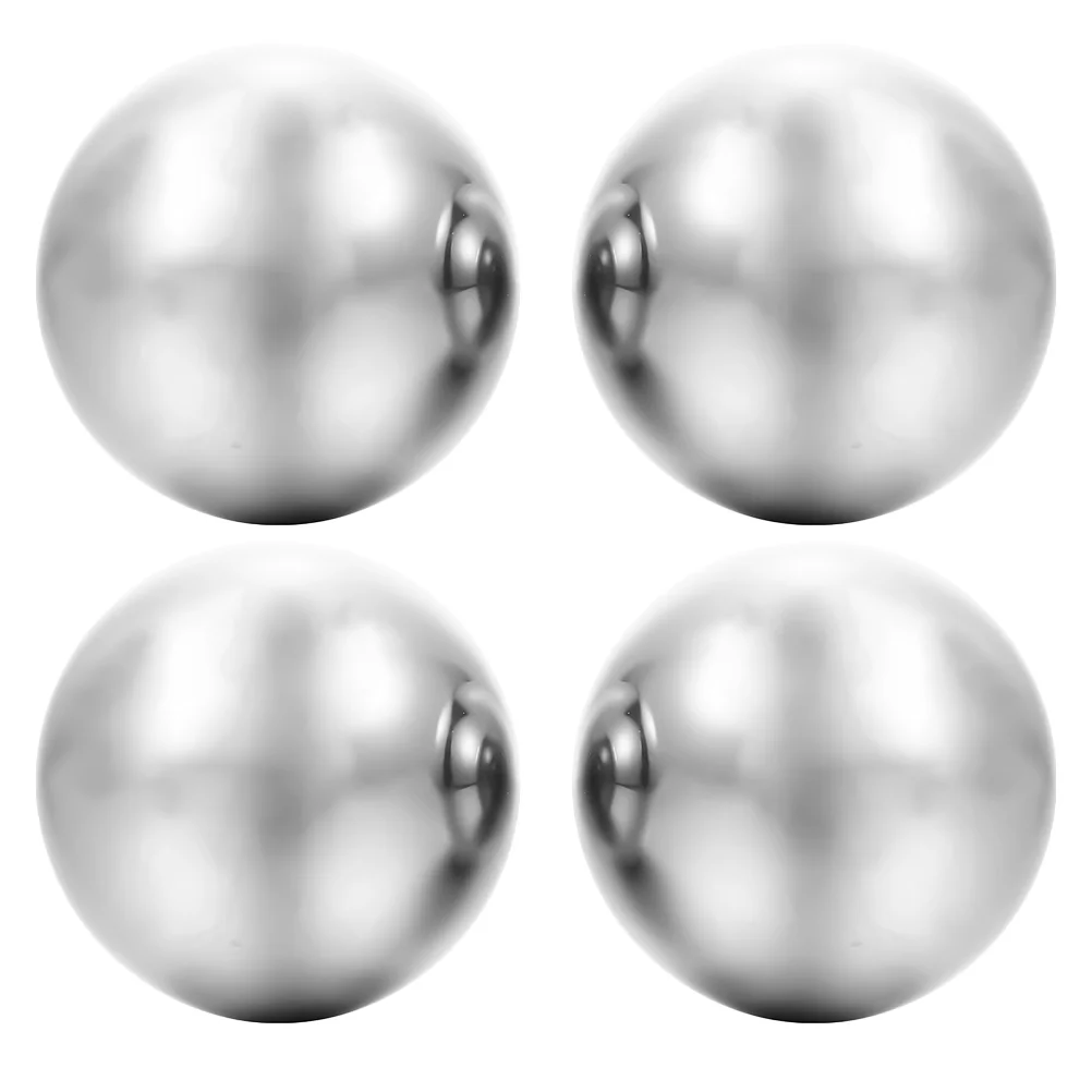 2 Pairs Baoding Ball Relief Balls Hand Stainless Steel Massage Silver Exercise Fitness