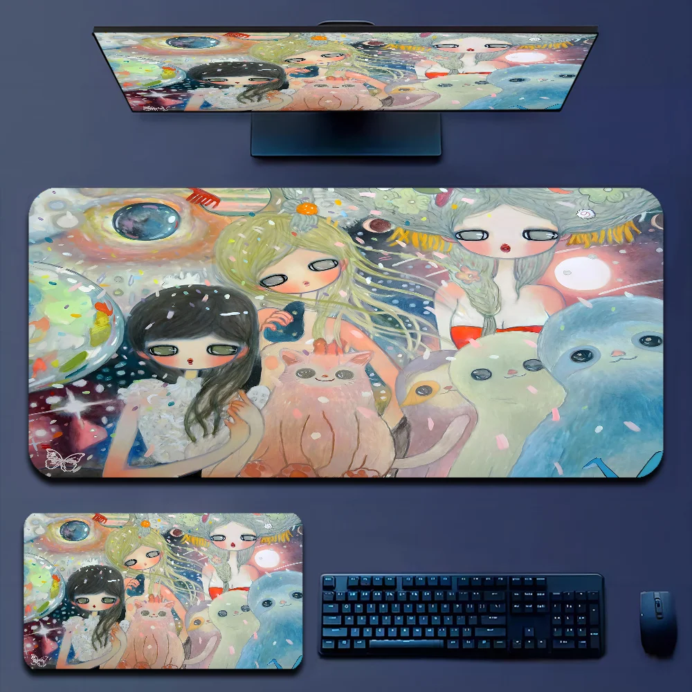 Aya Takano Girl Mousepad Boy Pad Natural Rubber Gaming mousepad Desk Mat Size for Gameing World of tanks CS GO Zelda