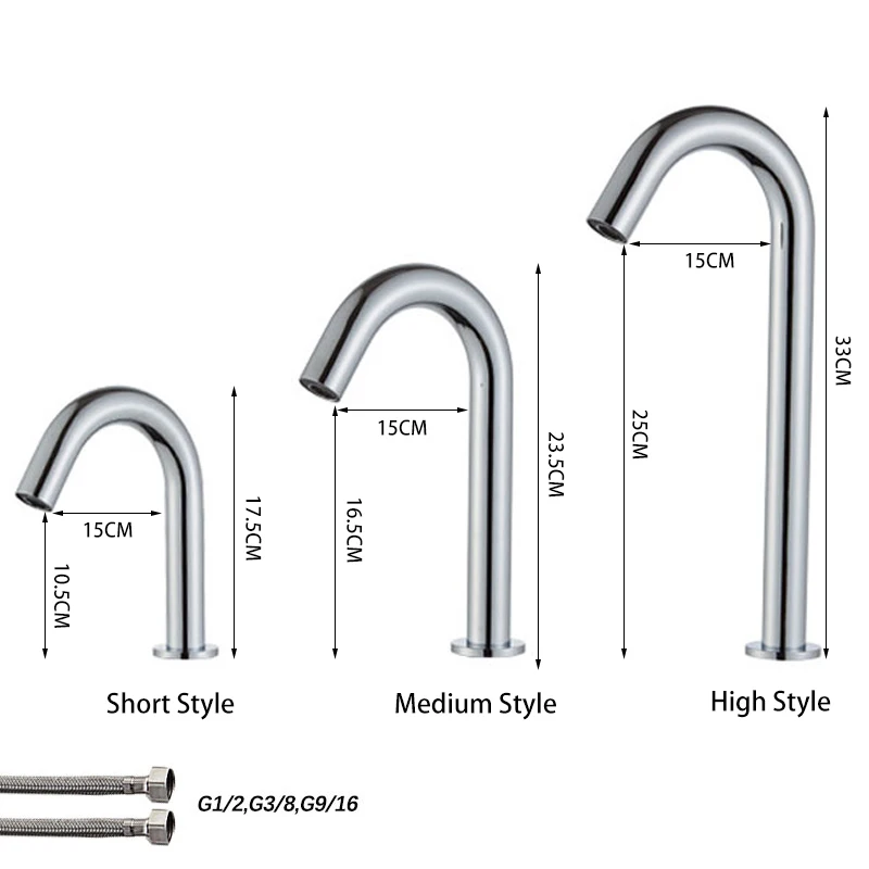 Bathroom Deck Mounted Single Hole Automatic Infrared Sensor Basin Faucet.Touch Free Cold Hot Water Mixer Tap. Touchless Sink Tap