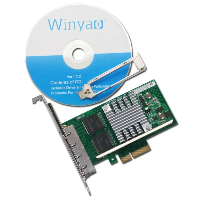 WYI350-T4V2 PCI-e X4 server 4-port gigabit network card i350-T4V2 Ethercat (twincat 3) main station network card