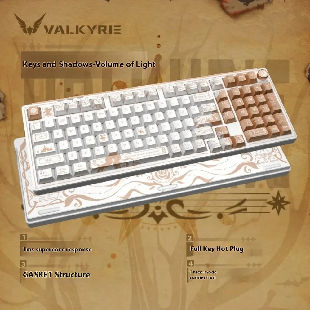 

VALKYRIE VK99 Pro Mechanical Keyboard Low Latency Gamer Tri-mode Bluetooth Wireless Keyboard RGB Hot Swap Gaming Accessories