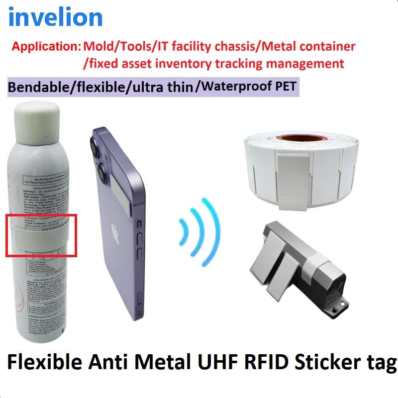 Imagem -05 - Etiqueta Impermeável da Etiqueta do Anti-metal da Frequência Ultraelevada Rfid da Longa Distância 012 Medidores Etiquetas Flexíveis Ultra Finas do Metal de Uhfrfid Epc 96 Bocados