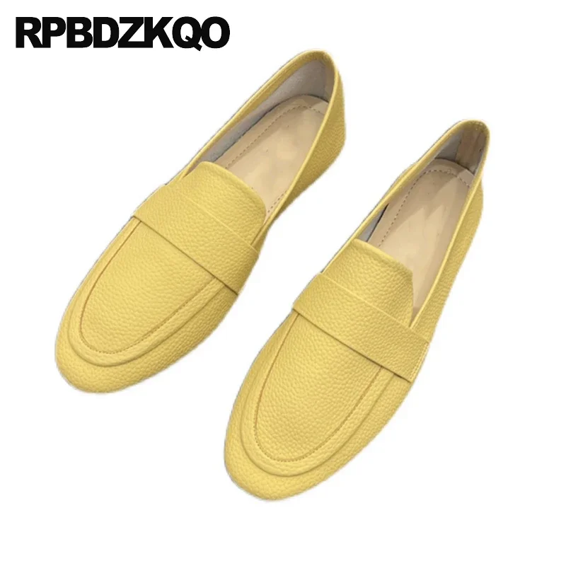 

Genuine Leather Loafers Court Shoes Plain Solid Soft Sole Round Toe Maternity Sheepskin Classic Slip On Women Comfy Flats Work