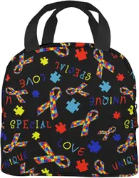 Borsa per il pranzo speciale Love nera per le donne Borsa per il pranzo isolata Borsa termica riutilizzabile Bento Tote Bag per il lavoro scolastico di picnic