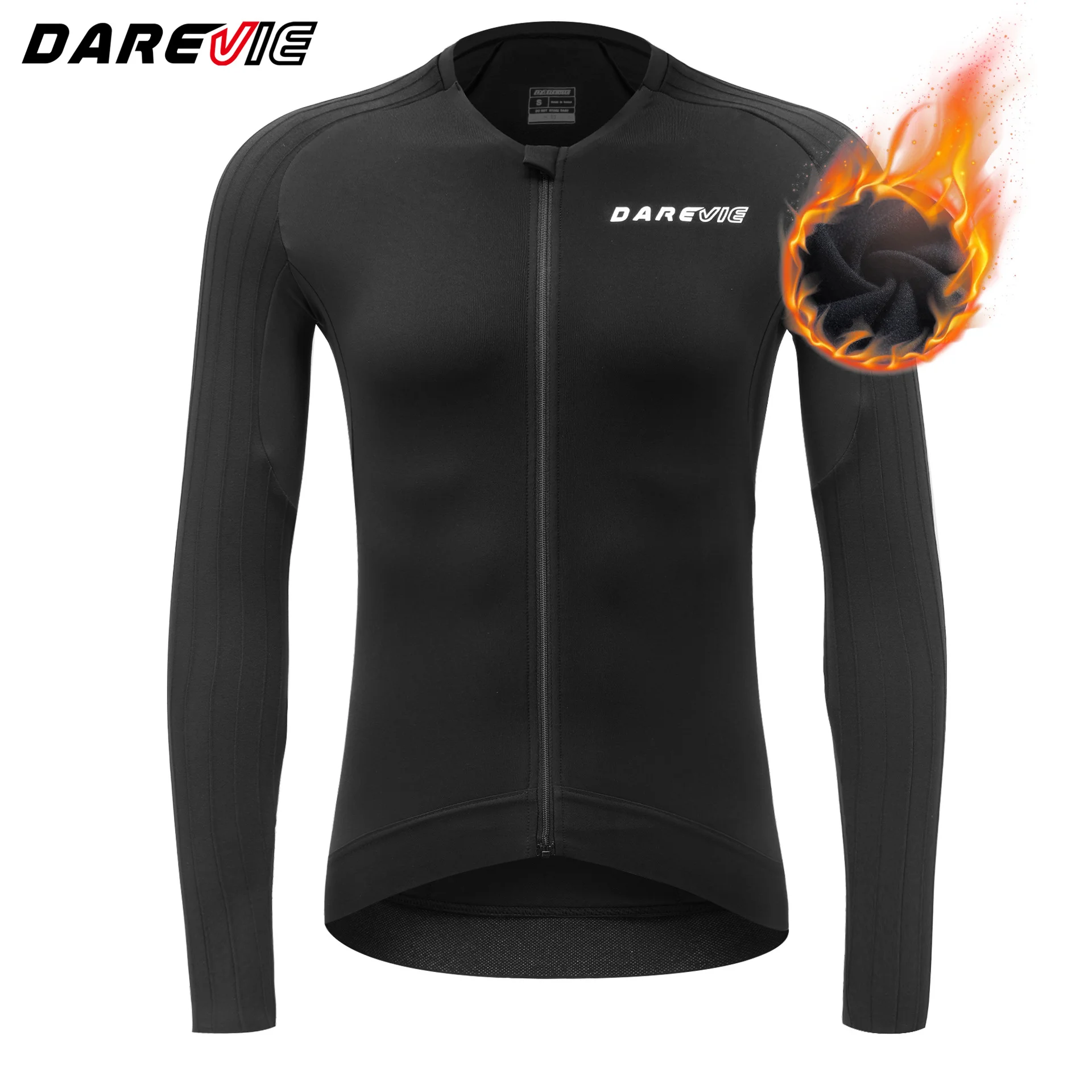 Darevie 2026 Black New Winter Cycling Jacket - Cycling Clothing with Thick Filling for Warmth - Cycling Suit