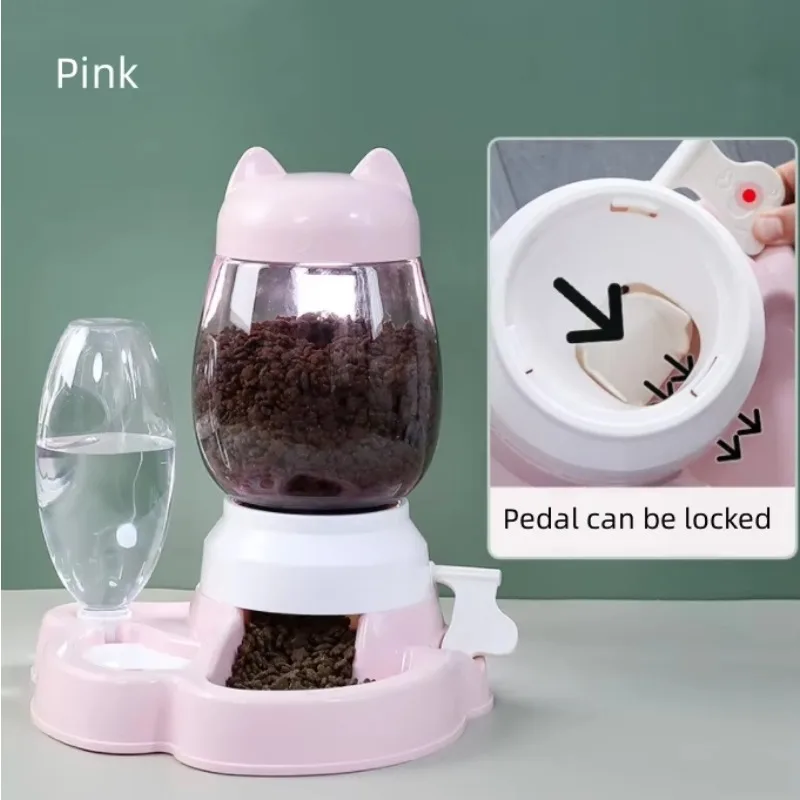 Pop 2.2L Food Storage 650ML Water Storage Pet Automatically Feeder Bowl 2 In 1 Dog And Cat Food Water Feeder
