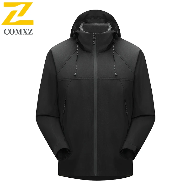 Autumn Camping Jacket Men's Casual Fashion Bike Splicing Waterproof Windproof Windbreaker Men Mountain Hunting Work Hooded Coats