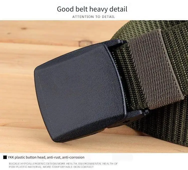 Hochwertiger Gürtel mit automatischer Schnalle für Herren, Canvas, taktischer Gürtel, schwarz, Arbeitskleidung, Freizeit, Outdoor, Militärtraining, Hosengürtel für Herren – Detail 10