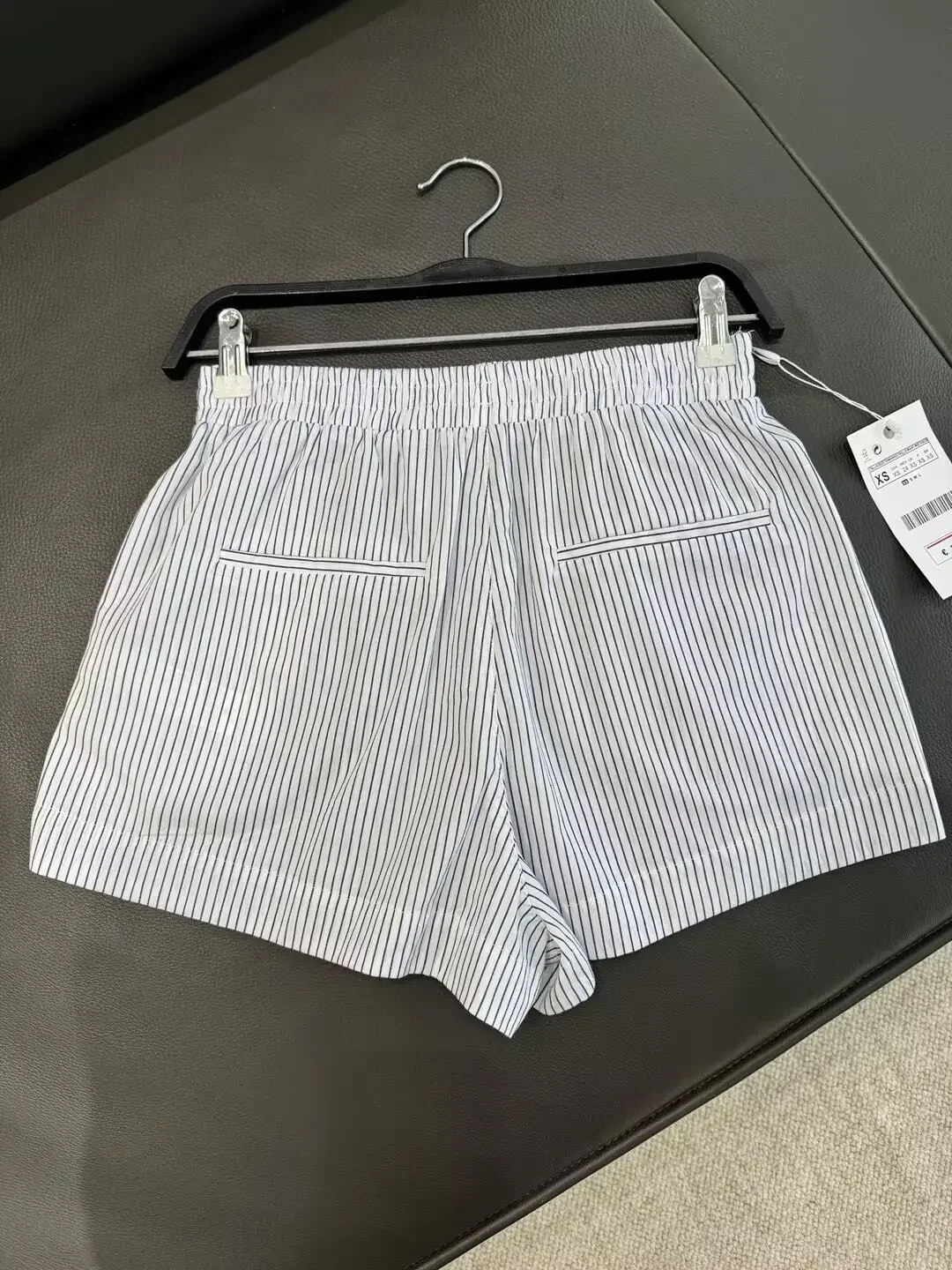 Frauen 2024 neue schicke Mode gestreifte Shorts Vintage hohe elastische Taille weibliche kurze Hosen Mujer