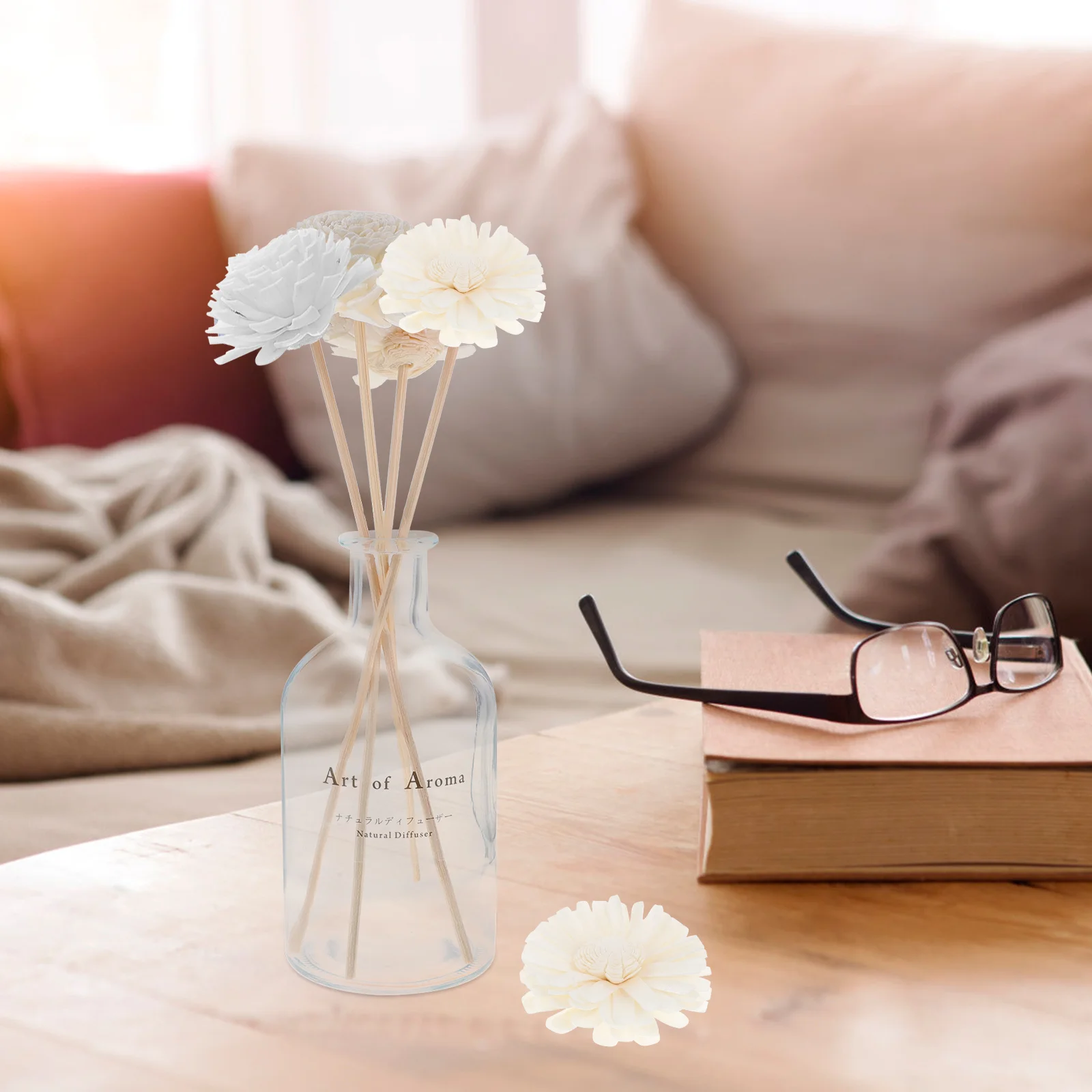 Bunga Diffuser bahan alami aromaterapi Reed Bunga kayu Dekorasi bunga aromaterapi isi ulang kayu