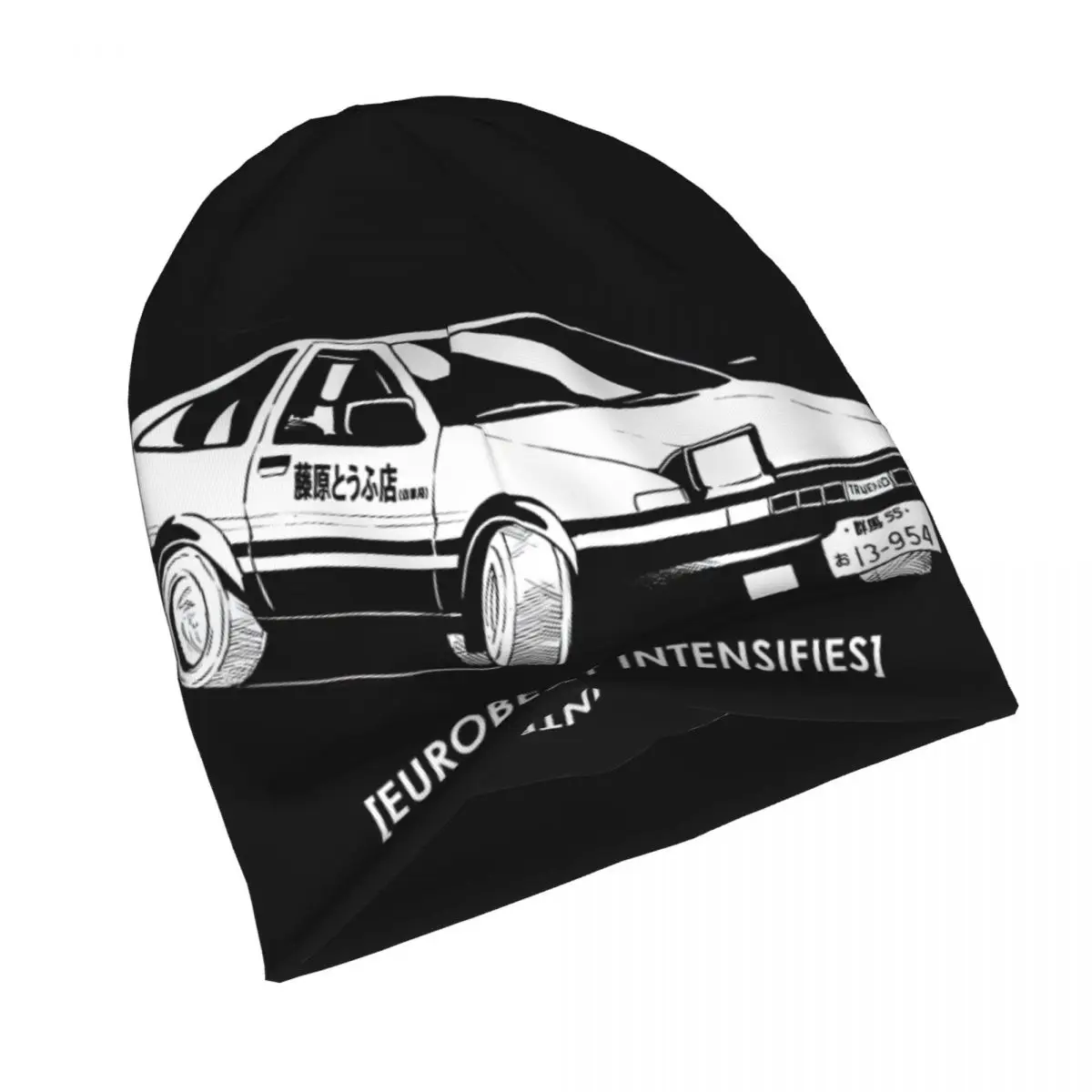 Initial D Fashion Hats Eurobeat Intensifies AE86 Thin Hat Bonnet Special Skullies Beanies Caps Men Women's Earmuffs