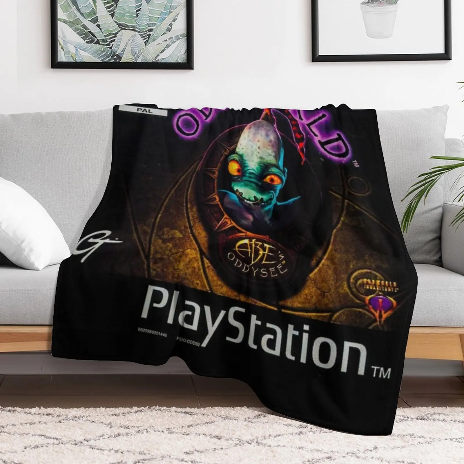 PS1 Oddworld Videogame Throw Blanket for sofa Giant Sofa Blankets