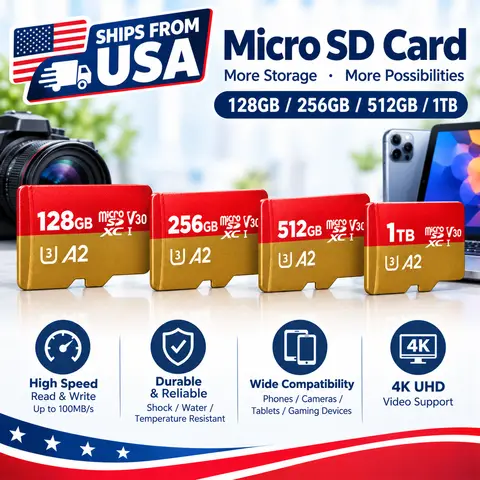 128GB/256GB/512GB/1TB Memory Card Portable High Speed Micro TF Card for Android Smartphone Tablet Camera Accessories