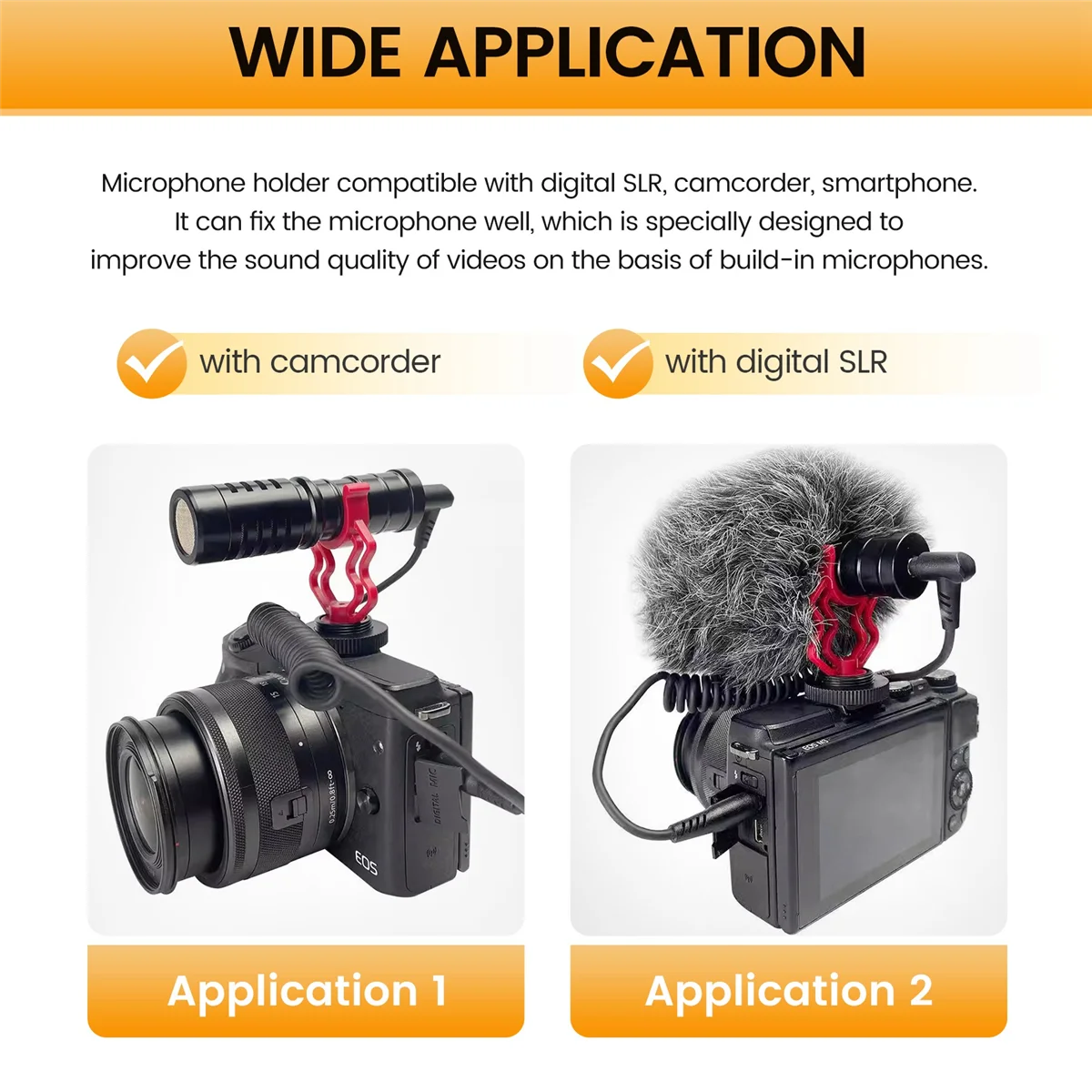 BISM1 2PCS Universal ไมโครโฟน Wavy Shock Mount Adapter พลาสติกไมโครโฟน Mount สําหรับ Boya By-mm1