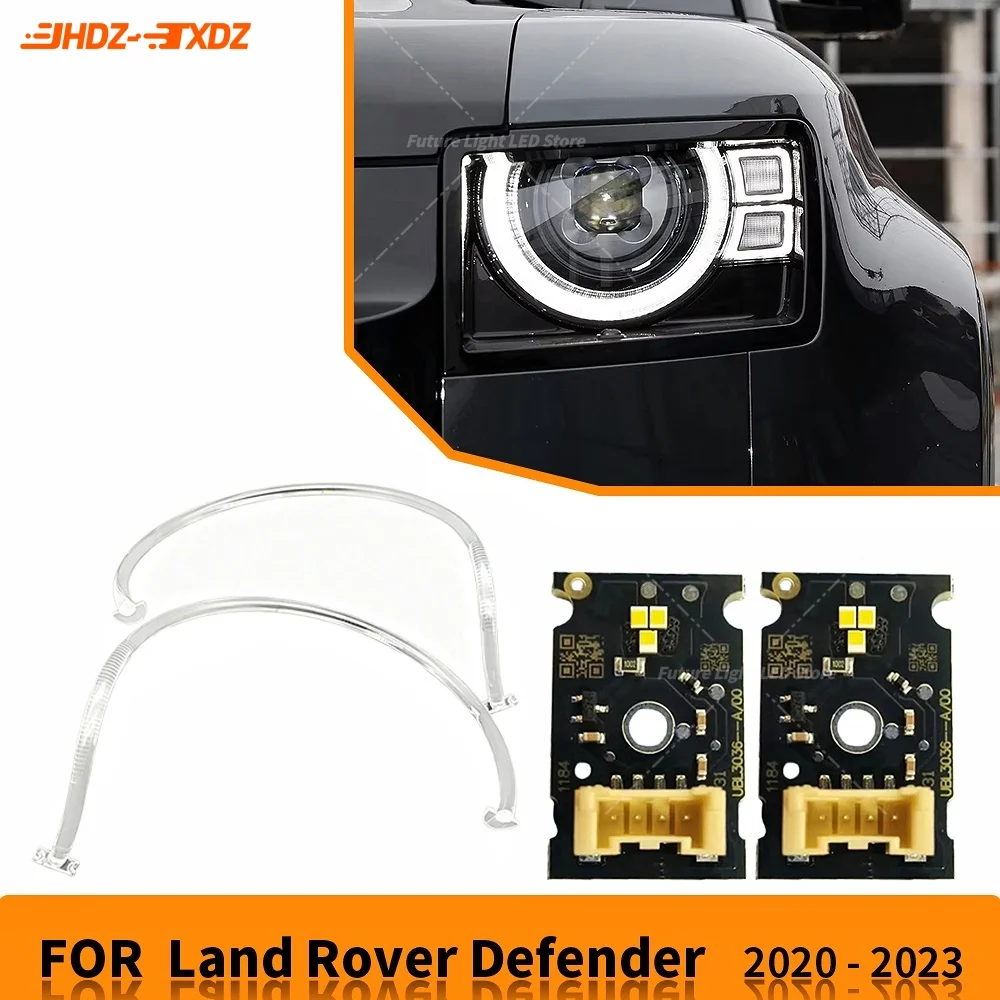 LED Headlight Light Guide Strip Daytime Running Light Tube Bar White Angel Eyes DRL Boards For 2020-2022 Land Rover Defender
