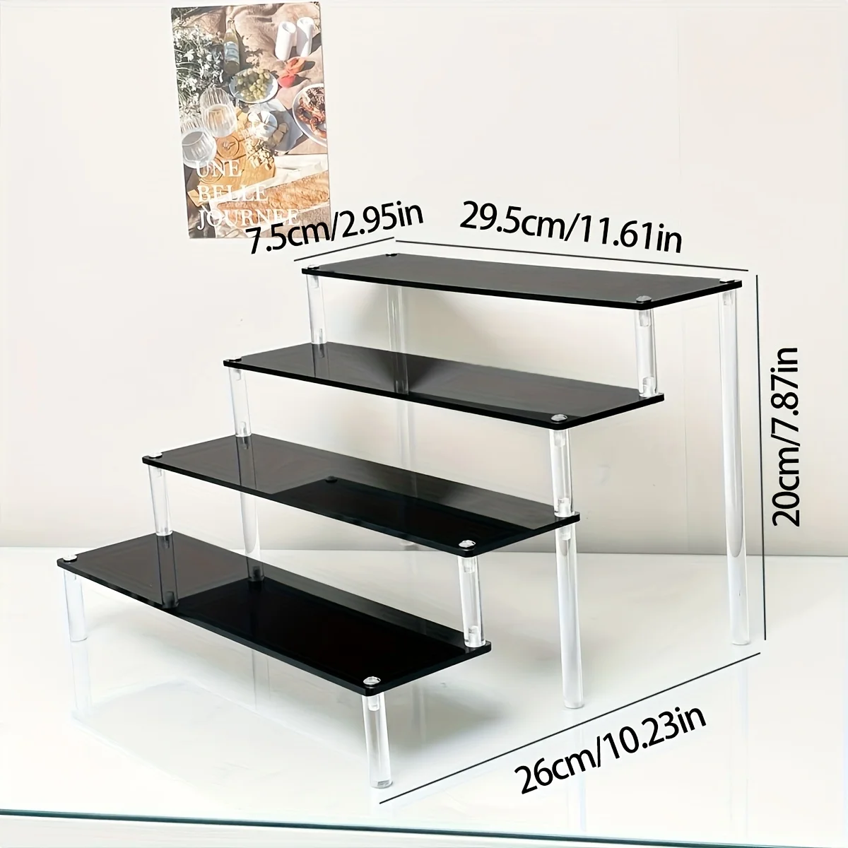 1pc multifunctioneel parfumstappendisplayrek - zwart/transparant acryl desktop organizer voor cosmetica en armbanden, ideaal voor