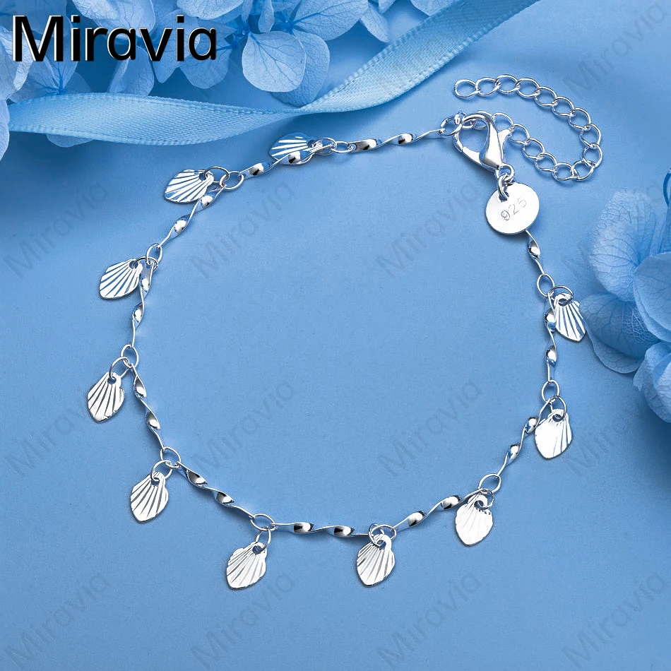 

Miravia 925 Sterling Silver Shell Pendant Bracelet Exquisite Fashion Women Holiday Gift Jewelry