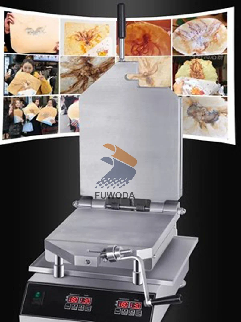 Fossil cake making machine Tako Senbei Maker Machine Pressing shrimp pancake machine Squid Monster Cracker baking grill