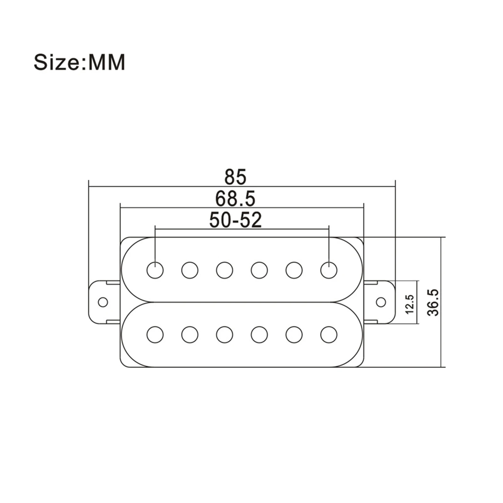 Humbucker 6 String Electric Guitar Pickup Double Coil Humbucker Electric Guitar Pickup Bridge or Neck Pickup Black