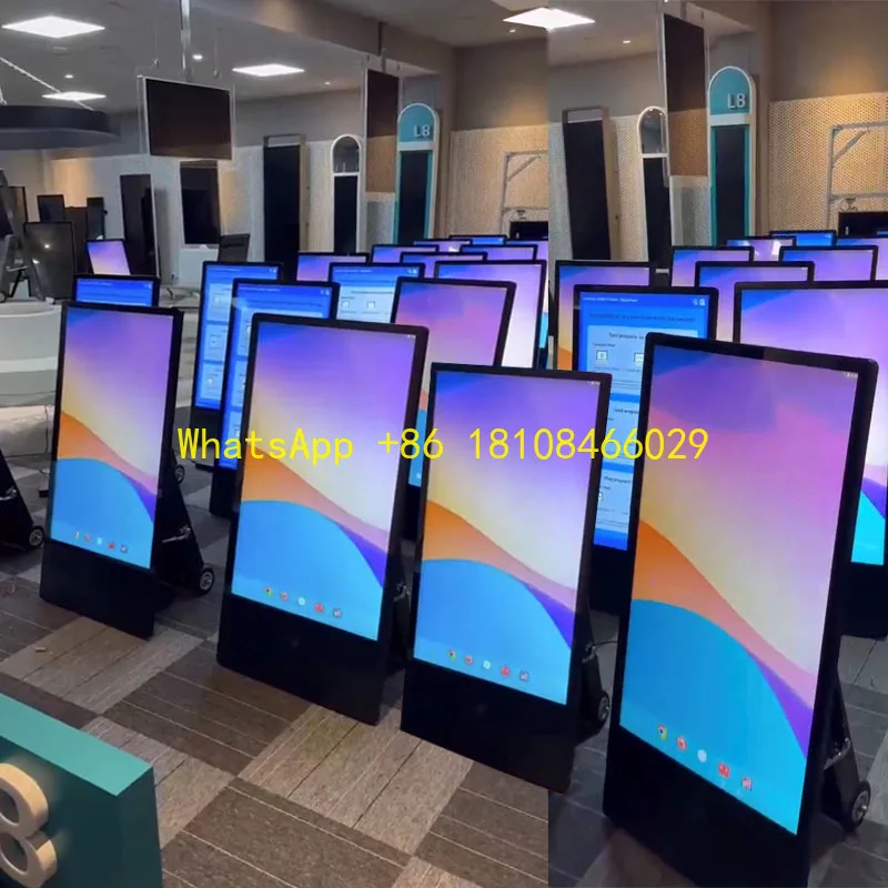 

Customized 43inch indoor totem display with portable rechargeable batteries waterproof and 1800nit screen with