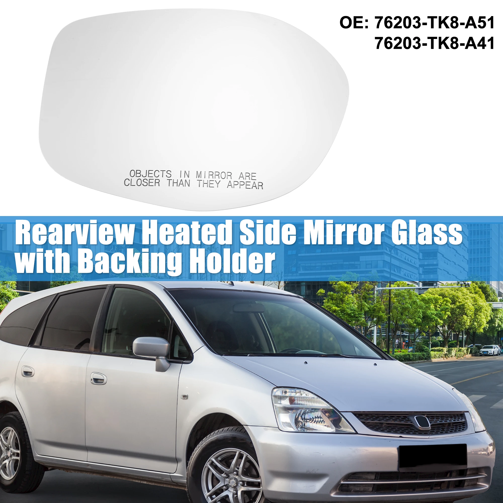 

UXCELL Car Rearview Passenger Side Heated Mirror Glass W/ Backing for Honda Odyssey