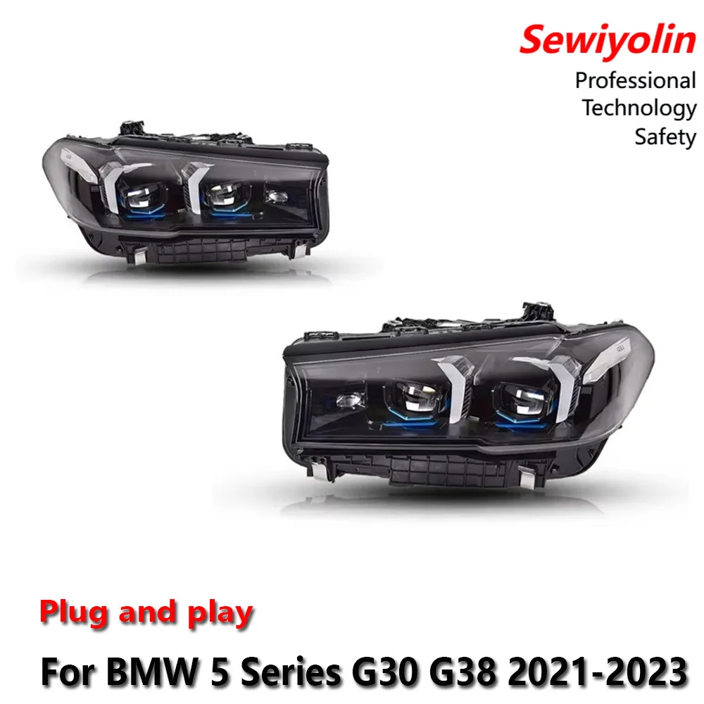 

Car LED Headlight Assemblies For BMW 5 Series G30 G38 2021-2023 DRL Brake Turn Signal Lamp Plug And Play